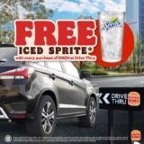 Burger King March Promo: Enjoy a FREE ICED SPRITE with Every RM20 Drive-Thru Purchase!