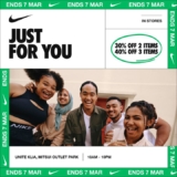 Nike Unite KLIA: Save Big with Exclusive In-Store March Promo | 30% OFF 2, 40% OFF 3 Items