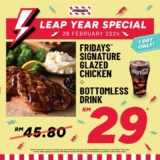 TGI Fridays Leap Year 2024 Special Promo: Grab Signature Glazed Chicken + Bottomless Drink for RM29!