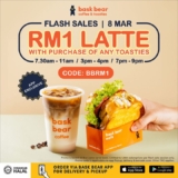 Bask Bear Coffee Flash Sale Alert – Grab Your RM1 Caffe Latte (S) with Every Toastie Purchase!