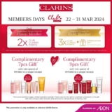 Exclusive Clarins Members Days at AEON: Shop, Earn Points & Enjoy Privileges | March 2024 Promotion