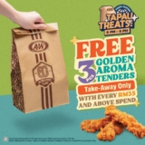 A&W Takeaway Promo: Enjoy FREE 3 Pieces of Golden Aroma Tenders with Tapau Treats!