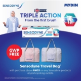 Sensodyne: Exclusive Deal! Get a FREE Travel Bag with Every Purchase in April 2024 at MYDIN Supermarkets