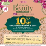 AEON Raya 2024 Extra 10% Off on branded cosmetics and fragrances