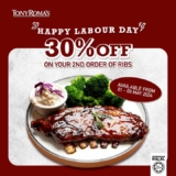Tony Roma’s Labour Day 2024 Extravaganza: Enjoy 30% Off Your Second Rib Order! (May 2024)