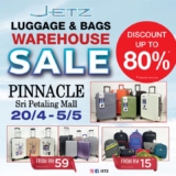 Jetz Luggage & Bags Warehouse Sale April/ May 2024 – Unbelievable Discounts on Stylish Travel Gear!