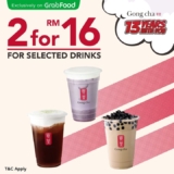 Gong Cha Anniversary Deal: 2 Drinks for RM16 on GrabFood! May 2024 Promo