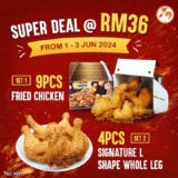 LFC Super Deals – Celebrate with 9pcs Fried Chicken or 4pcs Signature L Shape Whole Leg for RM36 this June 2024