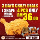 LFC: Unveiling a 4pcs Signature “L” Shape Whole Leg for RM36 Only this May – June 2024