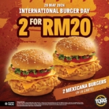 Texas Chicken International Burger Day Promo – Grab 2 Mexicana Burgers for RM20! May 2024