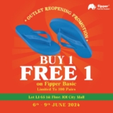 Grand Reopening of Fipper Outlet at IOI City Mall: Buy 1 Get 1 FREE on Fipper Basic Sandals!