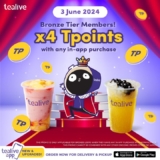 Tealive 4x Tpoints Rewards on 3 June 2024
