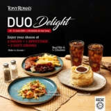 Tony Roma’s Duo Delight 2024: Enjoy 2 Mains, 1 Appetizer, and 2 Soft Drinks for Just RM80.90!