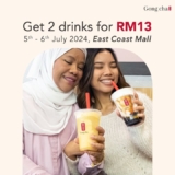 Gong Cha East Coast Mall Deal: 2 Drinks for RM13 – July 2024
