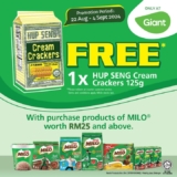 Grab a FREE Hup Seng Cream Crackers with MILO purchase in September