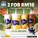 Tealive 2 for RM18 Hokkaido Melon Promo Returns This August 2024!