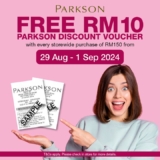 Friday Feels Good! Grab RM10 & RM30 Vouchers at Parkson Malaysia 