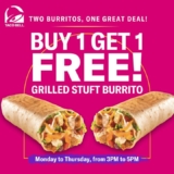 Taco Bell Double the Burritos! Buy One Get One FREE Promotion