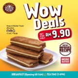 Early Bird Special: Kaya & Butter Toast Set at Old Town White Coffee – RM9.90!