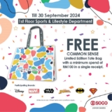 Exclusive Deal Alert: Free Common Sense Tote Bag with RM100 Spend at SOGO Johor Bahru!