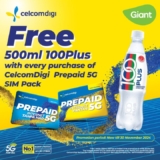 Stay Hydrated and Connected with CelcomDigi 5G SIM Pack and 100Plus at Giant! (until November 2024)