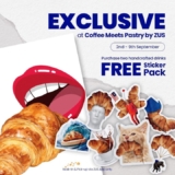 Croissant-Crafted Fun: Grab FREE Stickers with Your Coffee Fix at Coffee Meets Pastry by ZUS Coffee!