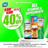 Watsons Malaysia: Get Up To 40% OFF Vitamins & Supplements This September!