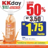 KK Day Deal: F&N Teh Tarik Ori for RM1.75! (22 September 2024)