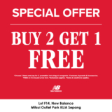 New Balance September Special: 30% Off & Buy 2 Get 1 FREE  @ Mitsui Outlet Park KLIA Sepang