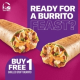 Double the Deliciousness: Buy 1 Free 1 Grilled Stuft Burrito at Taco Bell! 