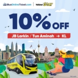 Bus Online Ticket : 10% Off Yellow Star Express Bus Tickets from Johor Bahru & Tun Aminah to TBS!