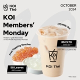 KOI Thé’s October 2024 Monday Madness: RM9.70 Milk Tea & Free Toppings!