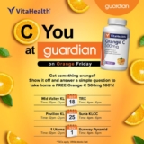 Grab FREE VitaHealth Orange C at Guardian’s Orange Friday Blitz!