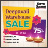 Harvey Norman Factory Outlet Deepavali Warehous Sale: Up to 75% Off!