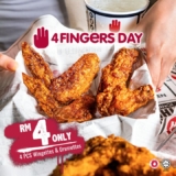 4Fingers Crispy Chicken Catch the Flavor: Enjoy 4pcs Wingettes and Drumettes for RM4 on November 4th!