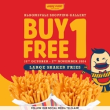 Enjoy a Buy 1 Free 1 Deal on Large Shaker Fries at Happy Potato’s Bloomsville Shopping Gallery: October-November 2024