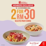 Secret Recipe’s Two Main Courses for RM30 Deal: November 2024!