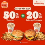 Burger King ShopeeFood Frenzy: 50% + 20% OFF Your Favorite Burgers!