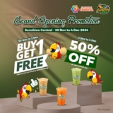 Café Amazon Sunshine Central Grand Opening: Buy 1 Get 1 FREE & 50% Off! (November/December 2024)