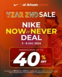 Nike Flash Sale Dec 2024 : Up to 40% Off at Al-Ikhsan Sports!