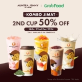 GrabFood KOMBO JIMAT Special: Enjoy Half-Price Second Cup of AUNTEA JENNY Drinks