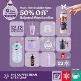 Holiday Sparkle & Savings: Get 50% Off Coffee Bean Merchandise with Every Drink Purchase!