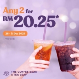 Coffee Bean & Tea Leaf Brew-tiful Start to 2025: Enjoy 2 Handcrafted Drinks for RM20.25!