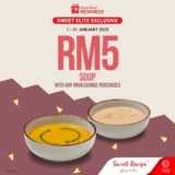 Secret Recipe’s Sweet Elite Soup Special: RM5 Mushroom/Pumpkin Soup with Any Main Course!