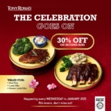 Tony Roma’s Ribs Extravaganza: 30% Off Your Second Order Every Wednesday in January 2025