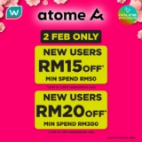 Double the Savings with Atome at Watsons Malaysia: Get RM15 OFF for New Users & RM20 OFF for Existing Users