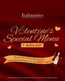 Celebrate Love with Italiannies’ Valentine’s Day Menu 2024 – Free Sparkling Juice Included!