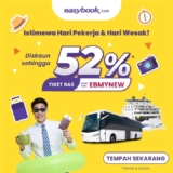 Easybook: Up to 52% Off Bus & Ferry Tickets for Labour & Wesak Day 2025