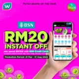 BSN Credit Card Holders: Score RM20 OFF at Watsons Online – Biggest Online Sale!