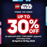 Unleash the Force: Up to 30% Off Selected LEGO® Star Wars Playsets (April 30 – May 18, 2025)